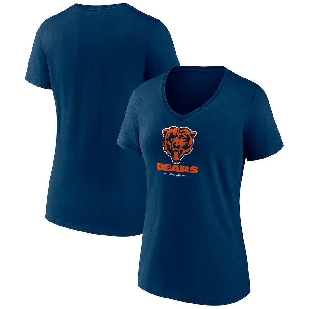 Women's Logo Team Lockup V-Neck T-Shirt - Chicago Bears T-shirts