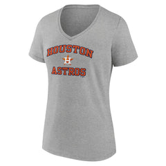 Gray Houston Astros Women's Heart and Soul V-Neck T-Shirt