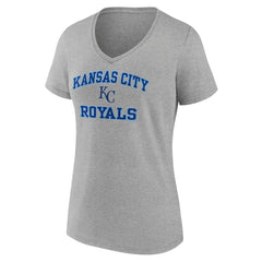 Gray Kansas City Royals Women's Heart and Soul V-Neck T-Shirt