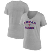 Gray Texas Rangers Women's Heart and Soul V-Neck T-Shirt