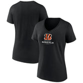 Women's Logo Team Lockup V-Neck T-Shirt - Cincinnati Bengals T-shirts