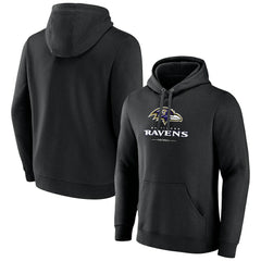 Logo Team Lockup Fitted Pullover Hoodie - Baltimore Ravens Hoodies