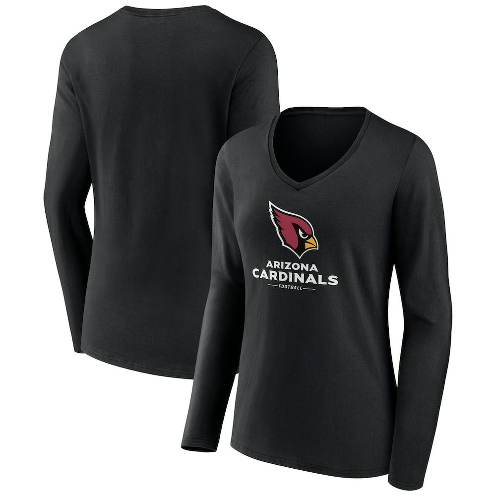 Women's Logo Team Lockup Long Sleeve V-Neck T-Shirt - Arizona Cardinals T-shirts