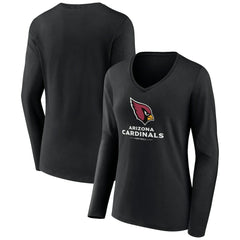 Women's Logo Team Lockup Long Sleeve V-Neck T-Shirt - Arizona Cardinals T-shirts