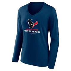 Women's Logo Team Lockup Long Sleeve V-Neck T-Shirt - Houston Texans T-shirts