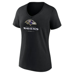 Women's Logo Team Lockup V-Neck T-Shirt - Baltimore Ravens T-shirts