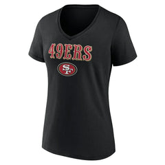 Women's Logo Team Lockup V-Neck T-Shirt - San Francisco 49ers T-shirts