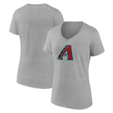 Gray Arizona Diamondbacks Women's Official Logo V-Neck T-Shirt