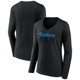 Women's Freehand Team Long Sleeve V-Neck T-Shirt - Carolina Panthers T-shirts