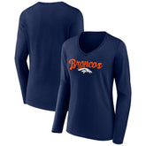 Women's Freehand Team Long Sleeve V-Neck T-Shirt - Denver Broncos T-shirts