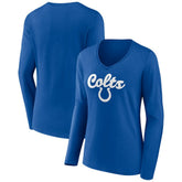 Women's Freehand Team Long Sleeve V-Neck T-Shirt - Indianapolis Colts T-shirts