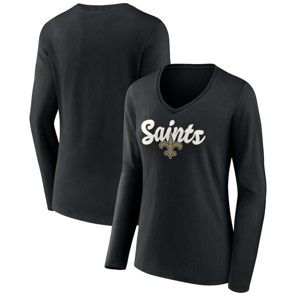 Women's Freehand Team Long Sleeve V-Neck T-Shirt - New Orleans Saints T-shirts