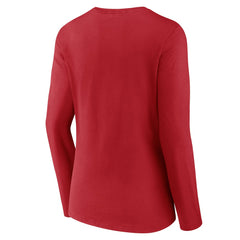 Red Cincinnati Reds Women's Victory Script Long Sleeve V-Neck T-Shirt