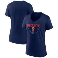Navy Boston Red Sox Women's Live For It Team V-Neck T-Shirt