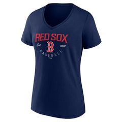 Navy Boston Red Sox Women's Live For It Team V-Neck T-Shirt