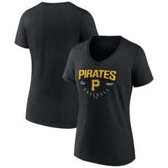 Black Pittsburgh Pirates Women's Live For It Team V-Neck T-Shirt