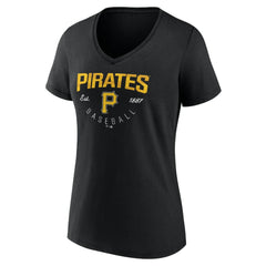 Black Pittsburgh Pirates Women's Live For It Team V-Neck T-Shirt