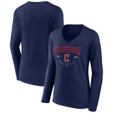 Navy Cleveland Guardians Women's Live For It Long Sleeve Long Sleeve V-Neck T-Shirt