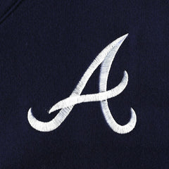 Navy Atlanta Braves DKNY Sport Women's Lily V-Neck Pullover Sweatshirt
