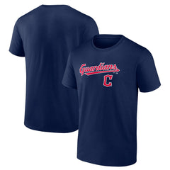 Navy Cleveland Guardians Team Lockup T-Shirt