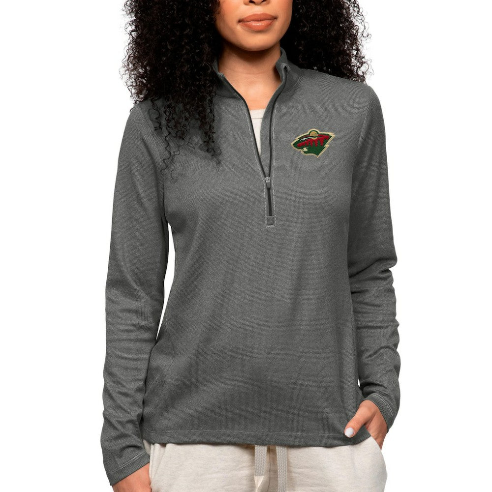 NHL Minnesota Wild Antigua Women's Epic Quarter-Zip Pullover Top