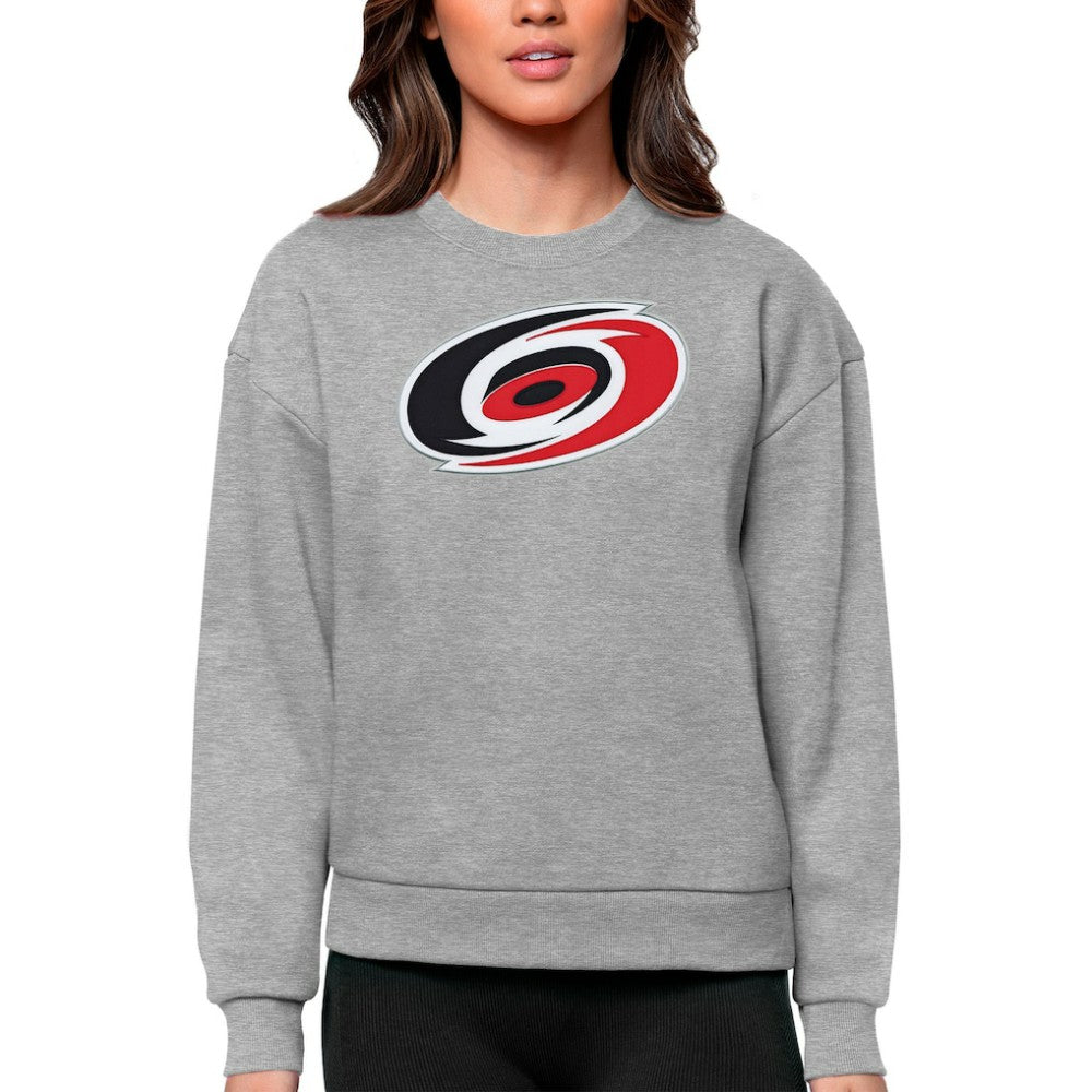 NHL Carolina Hurricanes Antigua Women's Team Logo Victory Crewneck Pullover Sweatshirt
