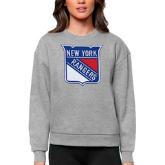 NHL New York Rangers Antigua Women's Team Logo Victory Crewneck Pullover Sweatshirt