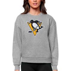NHL Pittsburgh Penguins Antigua Women's Team Logo Victory Crewneck Pullover Sweatshirt