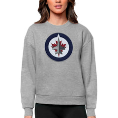 NHL Winnipeg Jets Antigua Women's Team Logo Victory Crewneck Pullover Sweatshirt