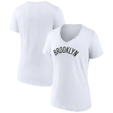 Brooklyn Nets Women's Wordmark V-Neck T-Shirt