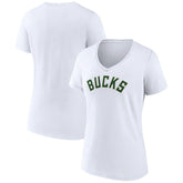 Milwaukee Bucks Women's Wordmark V-Neck T-Shirt