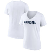 Minnesota Timberwolves Women's Wordmark V-Neck T-Shirt