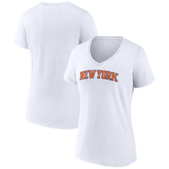 New York Knicks Women's Wordmark V-Neck T-Shirt