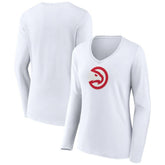 Atlanta Hawks Women's Logo Long Sleeve V-Neck T-Shirt