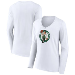 Boston Celtics Women's Logo Long Sleeve V-Neck T-Shirt