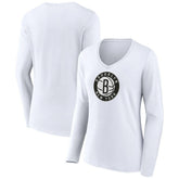 Brooklyn Nets Women's Logo Long Sleeve V-Neck T-Shirt