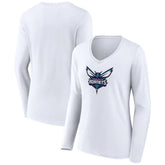 Charlotte Hornets Women's Logo Long Sleeve V-Neck T-Shirt