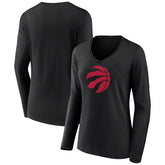 Toronto Raptors Women's Logo Long Sleeve V-Neck T-Shirt