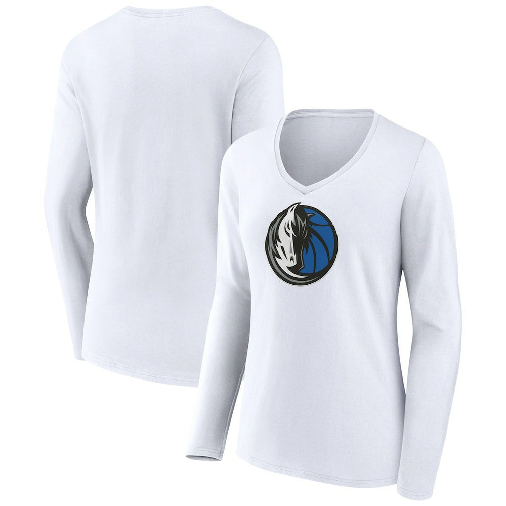 Dallas Mavericks Women's Logo Long Sleeve V-Neck T-Shirt sale