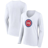 Detroit Pistons Women's Logo Long Sleeve V-Neck T-Shirt sale