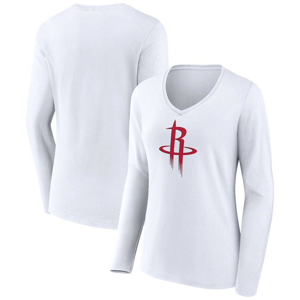 Houston Rockets Women's Logo Long Sleeve V-Neck T-Shirt