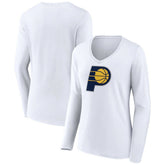 Indiana Pacers Women's Logo Long Sleeve V-Neck T-Shirt