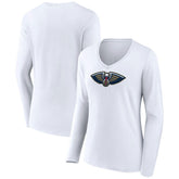 New Orleans Pelicans Women's Logo Long Sleeve V-Neck T-Shirt