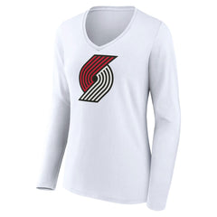 Portland Trail Blazers Women's Logo Long Sleeve V-Neck T-Shirt