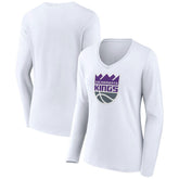 Sacramento Kings Women's Logo Long Sleeve V-Neck T-Shirt