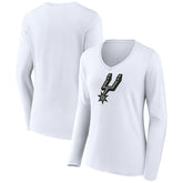 San Antonio Spurs Women's Logo Long Sleeve V-Neck T-Shirt