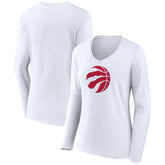 Toronto Raptors Women's Logo Long Sleeve V-Neck T-Shirt