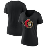 NHL Ottawa Senators Women's Team Logo V-Neck T-Shirt