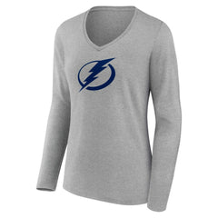 NHL Tampa Bay Lightning Women's Team Logo Long Sleeve V-Neck T-Shirt