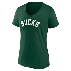 Milwaukee Bucks Women's Wordmark V-Neck T-Shirt